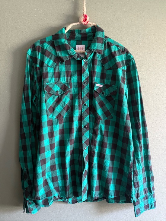 Topo Designs Other - Topo Designs Men's XL western Green and Black Check Long-Sleeve Button-Up Shirt